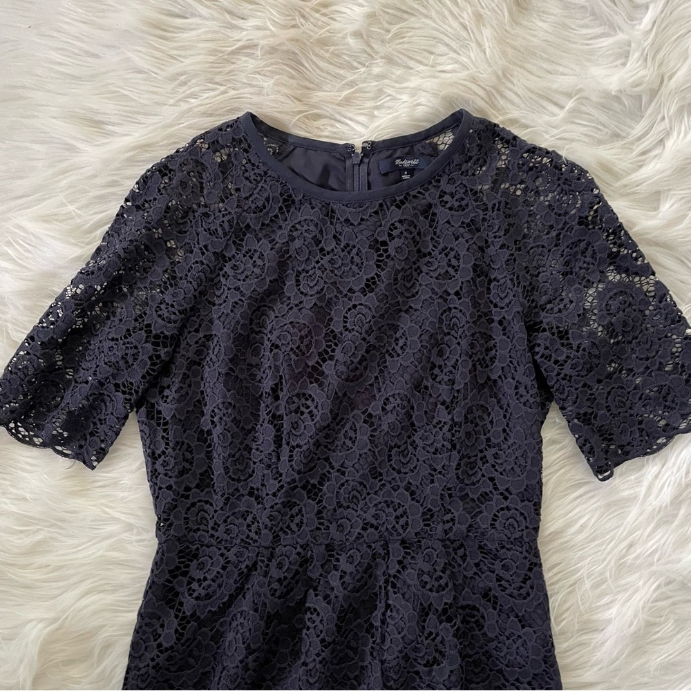 Madewell Magnolia Navy Lace Dress View 2